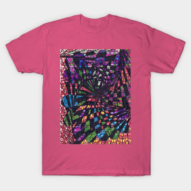 FLOWERED VORTEX OVER TESSELATION T-Shirt by TheFlatlyIllusionalStore